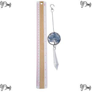 Blue Jasper Natural Stone Sun Catcher Crystal Prisms Tree of Life Chakra